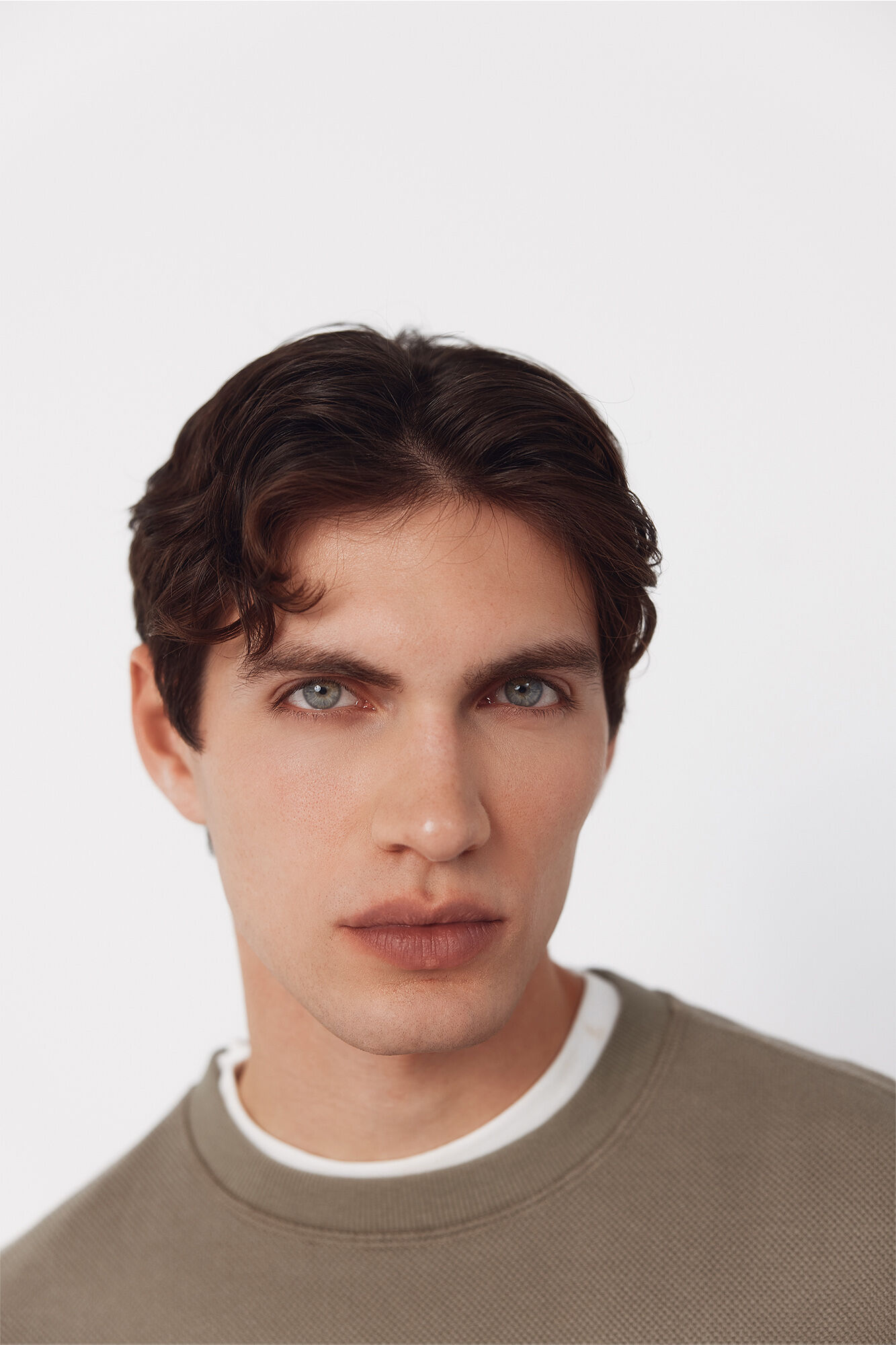 Cortefiel Textured crew neck sweatshirt Kaki