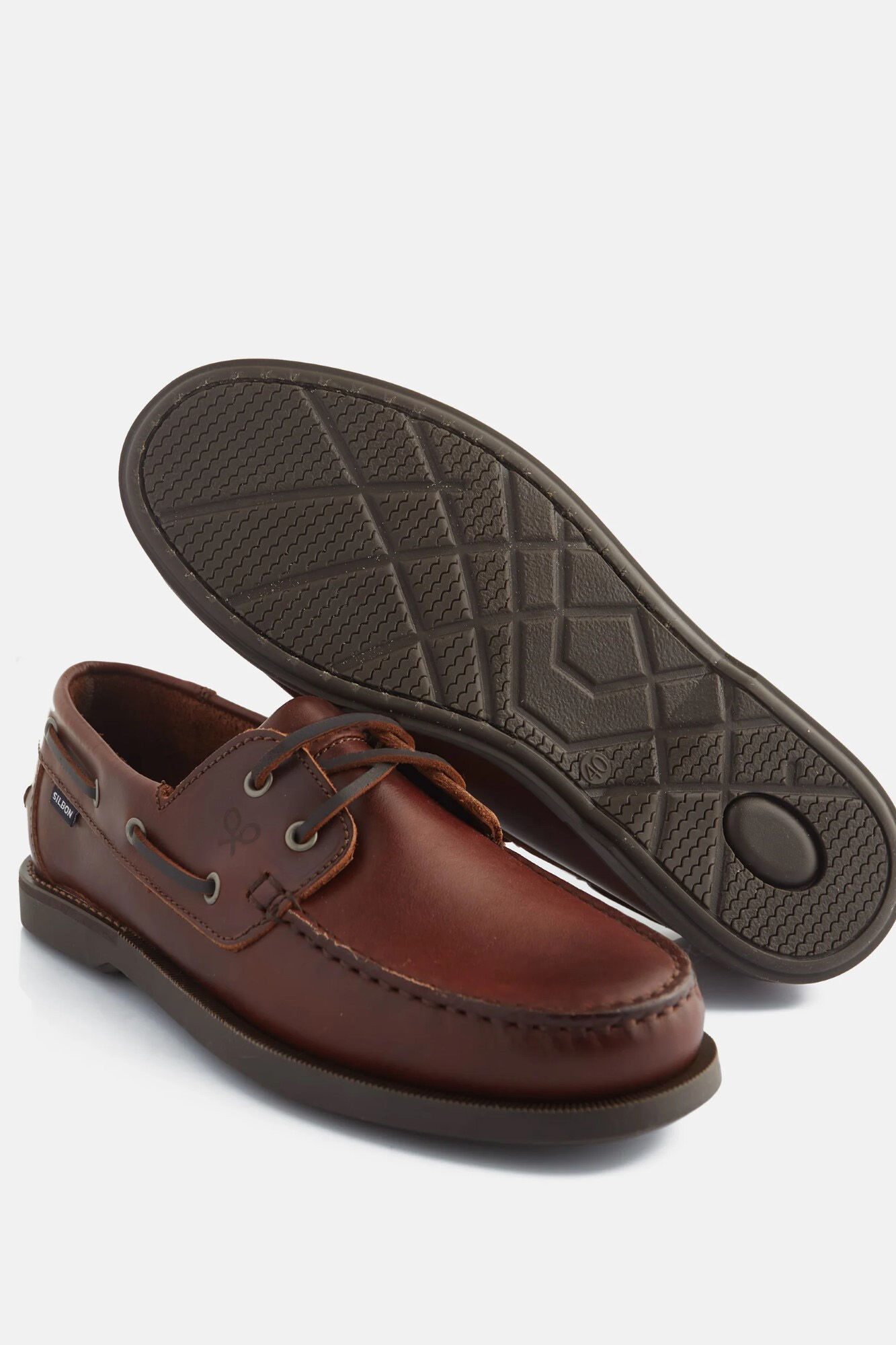 Silbon Leather deck shoes Brown
