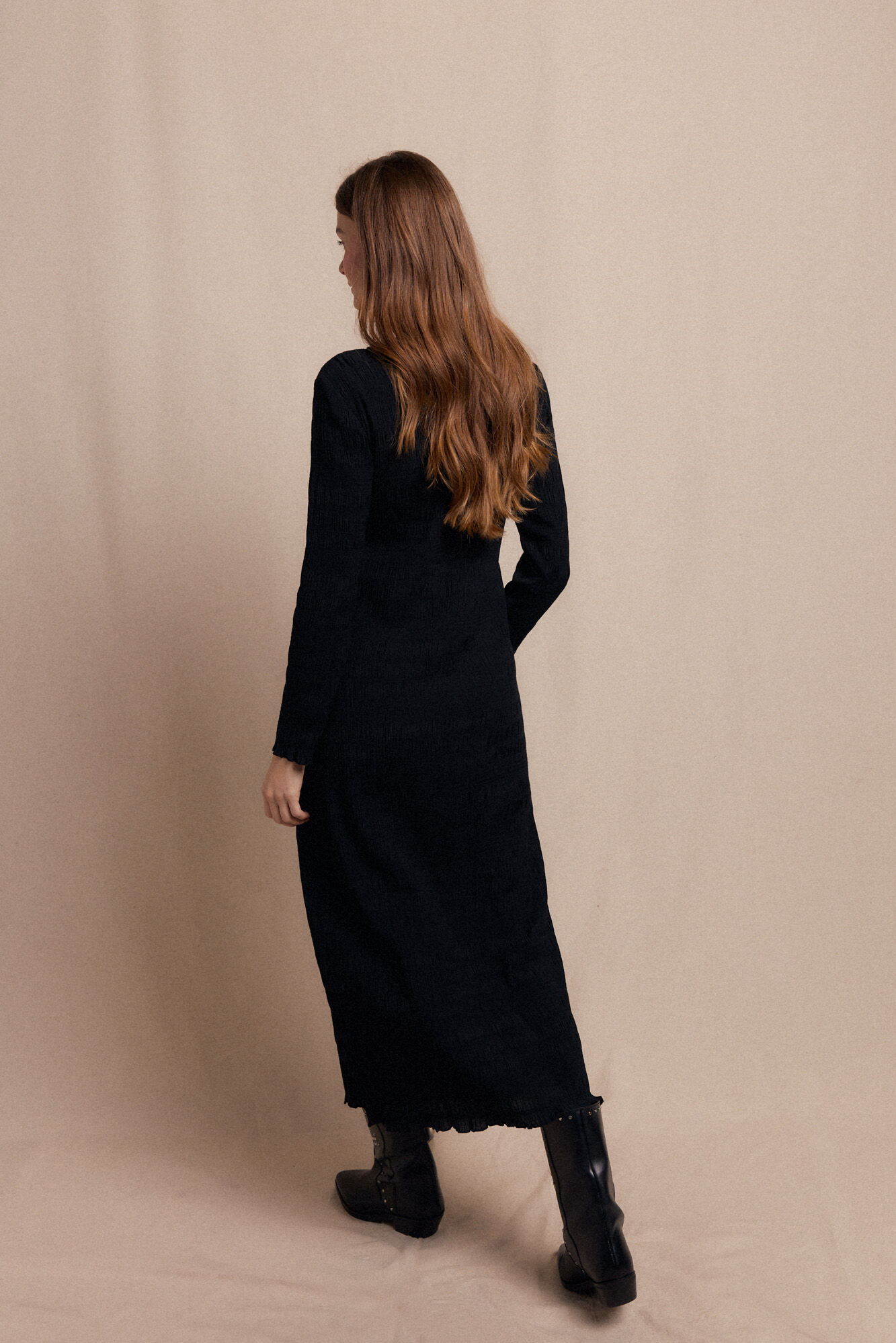 Slowlove Vestido textura elastico Preto