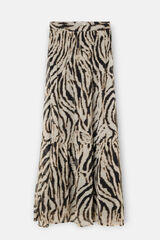 Silbon Saia comprida estampado animal print Tostado