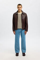 Selected 100% leather jacket Brown