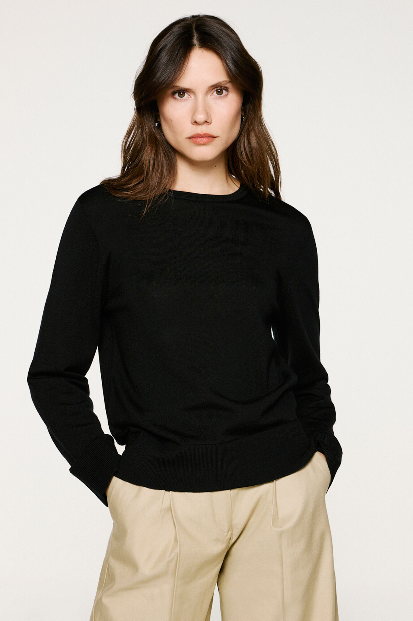 Selected Jersey 100% lana merino. Negro