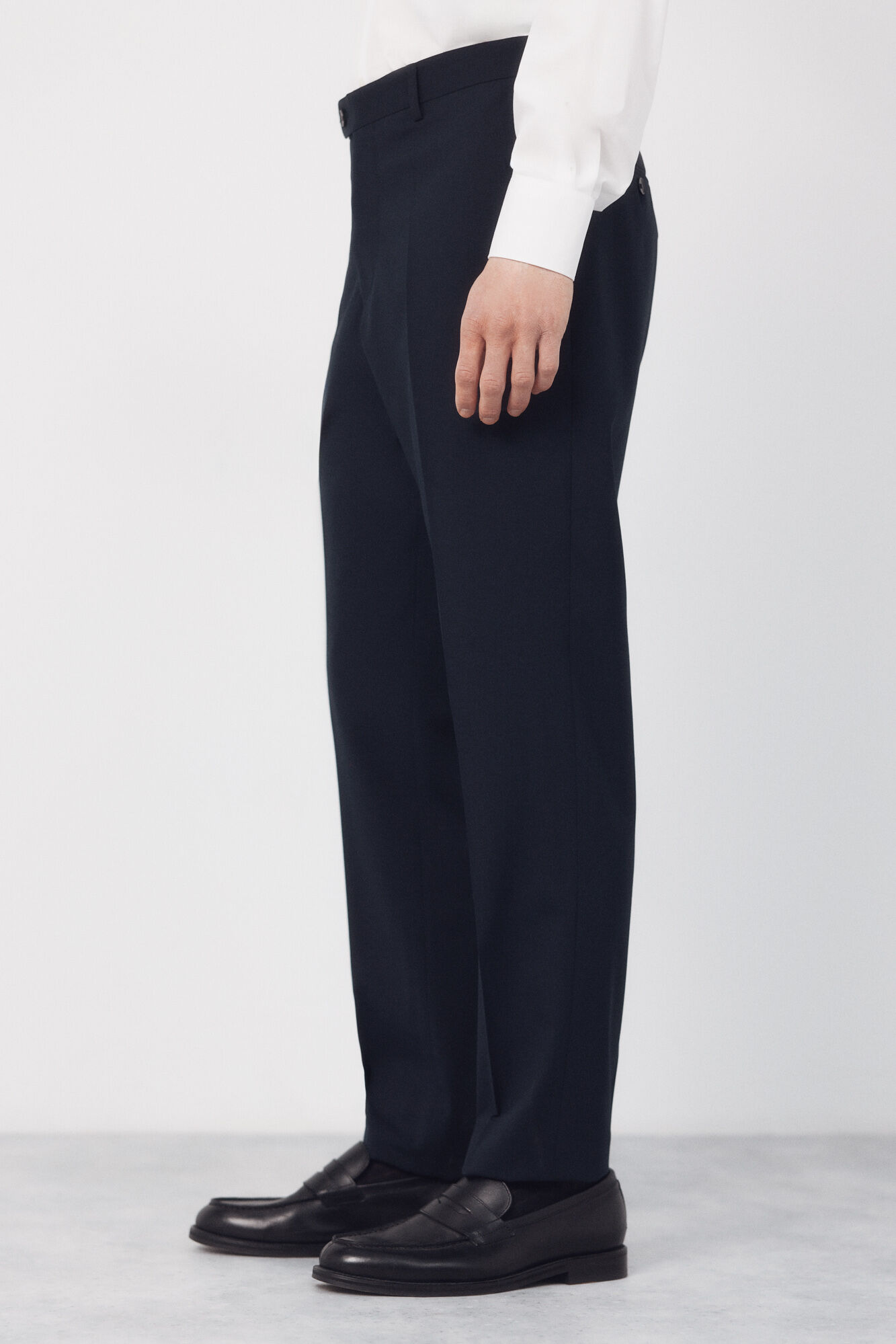 Cortefiel Dynamic blue structured trousers Navy