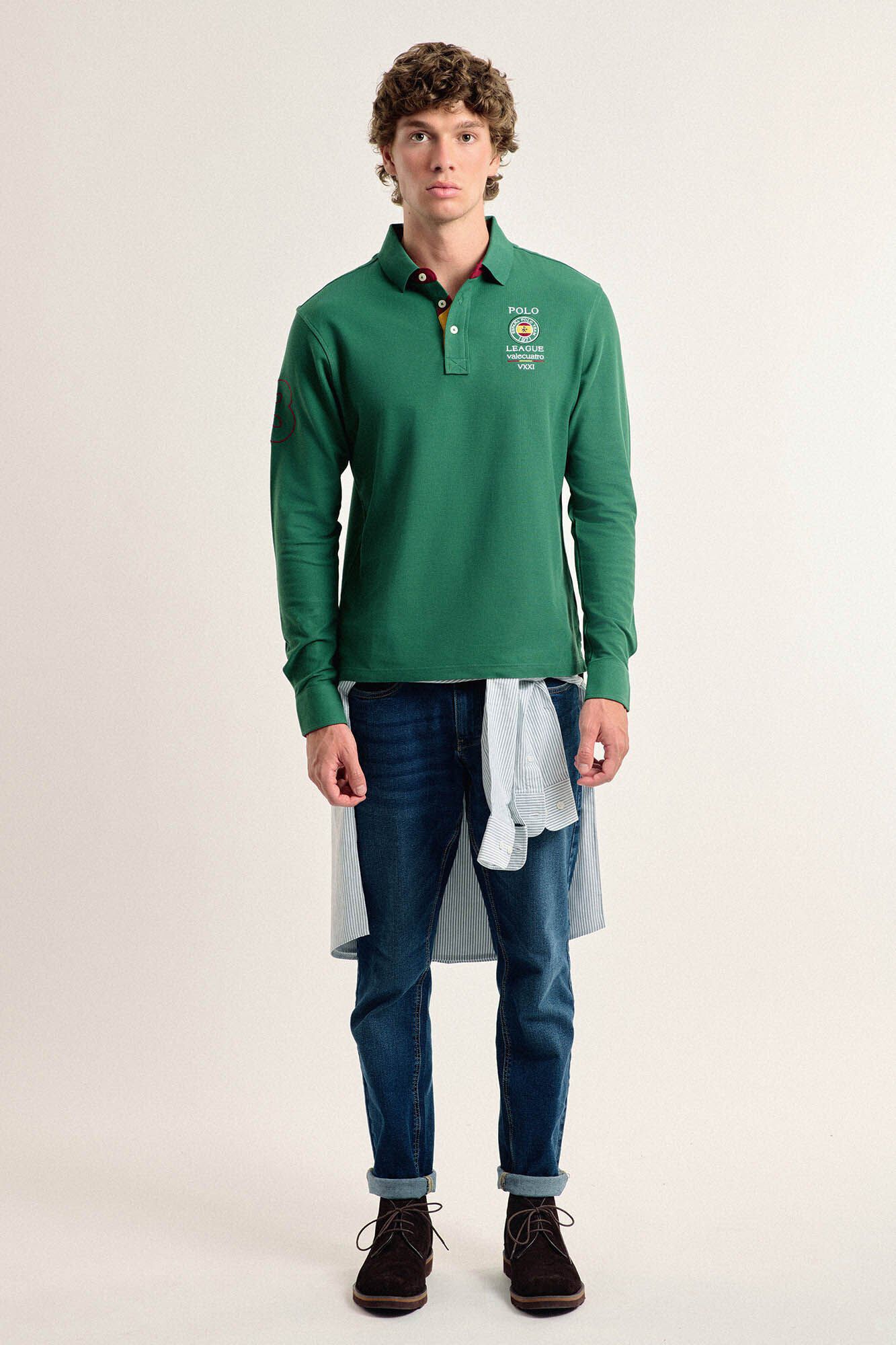 Valecuatro P&oacute;lo Valecuatro masculino com escudo espanhol verde intenso Verde