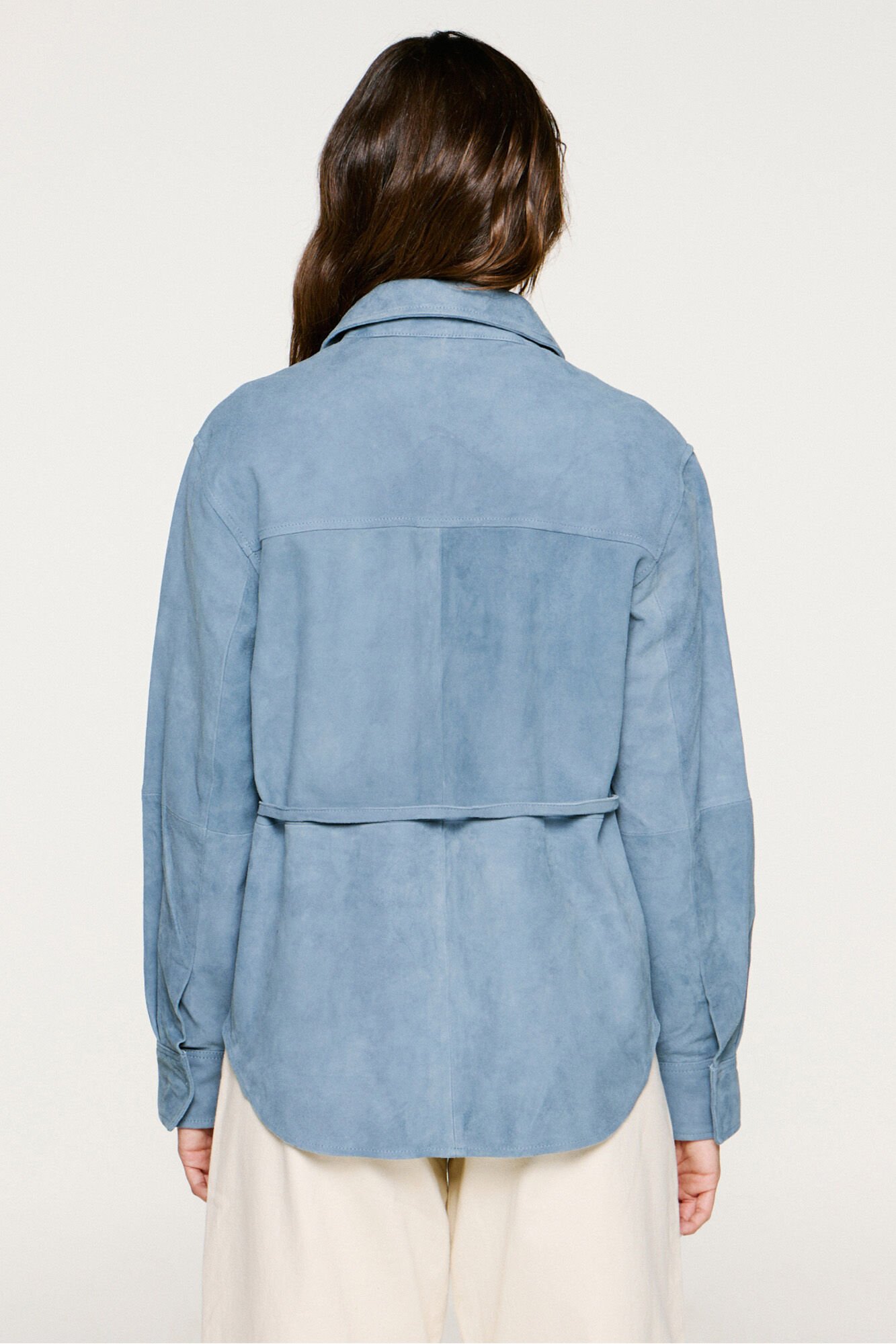 Selected Casaco 100% em pele de cabra Azul