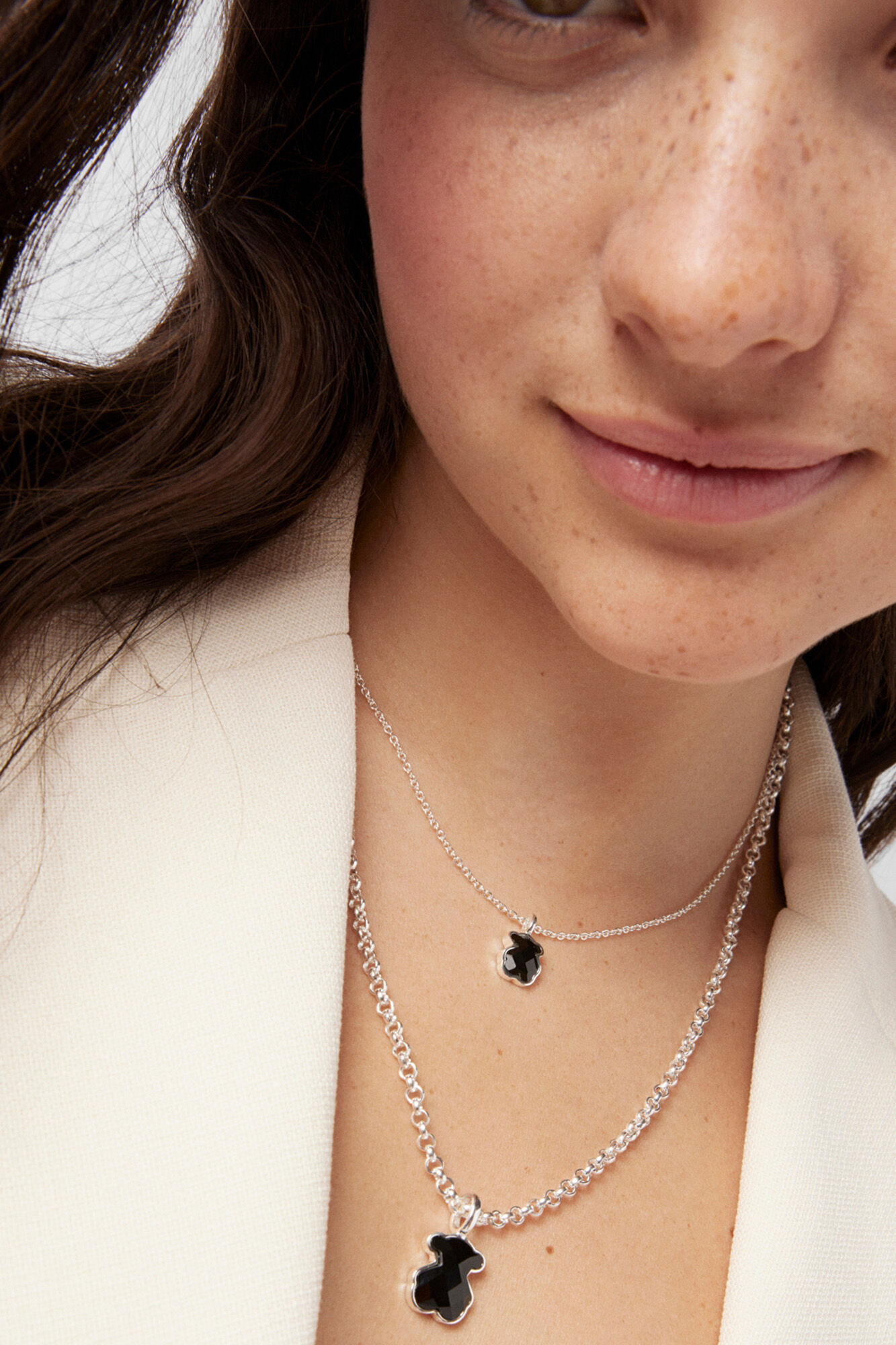 Tous Colgante oso de plata y &oacute;nix Gris