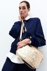 Lola Casademunt Bolsa a tiracolo b&aacute;sica monograma Dourado