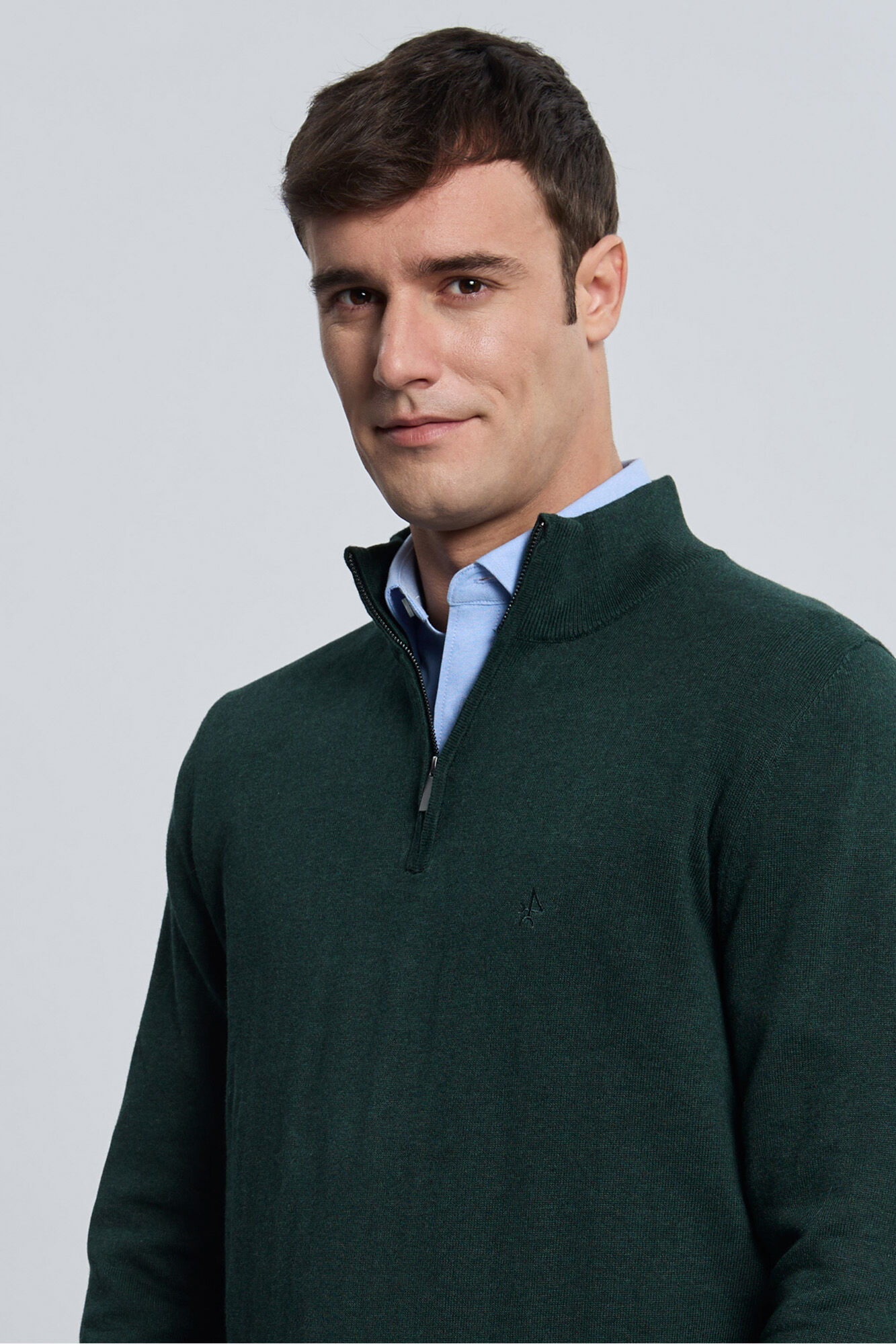 Valecuatro Camisola verde com meia fecho-&eacute;clair