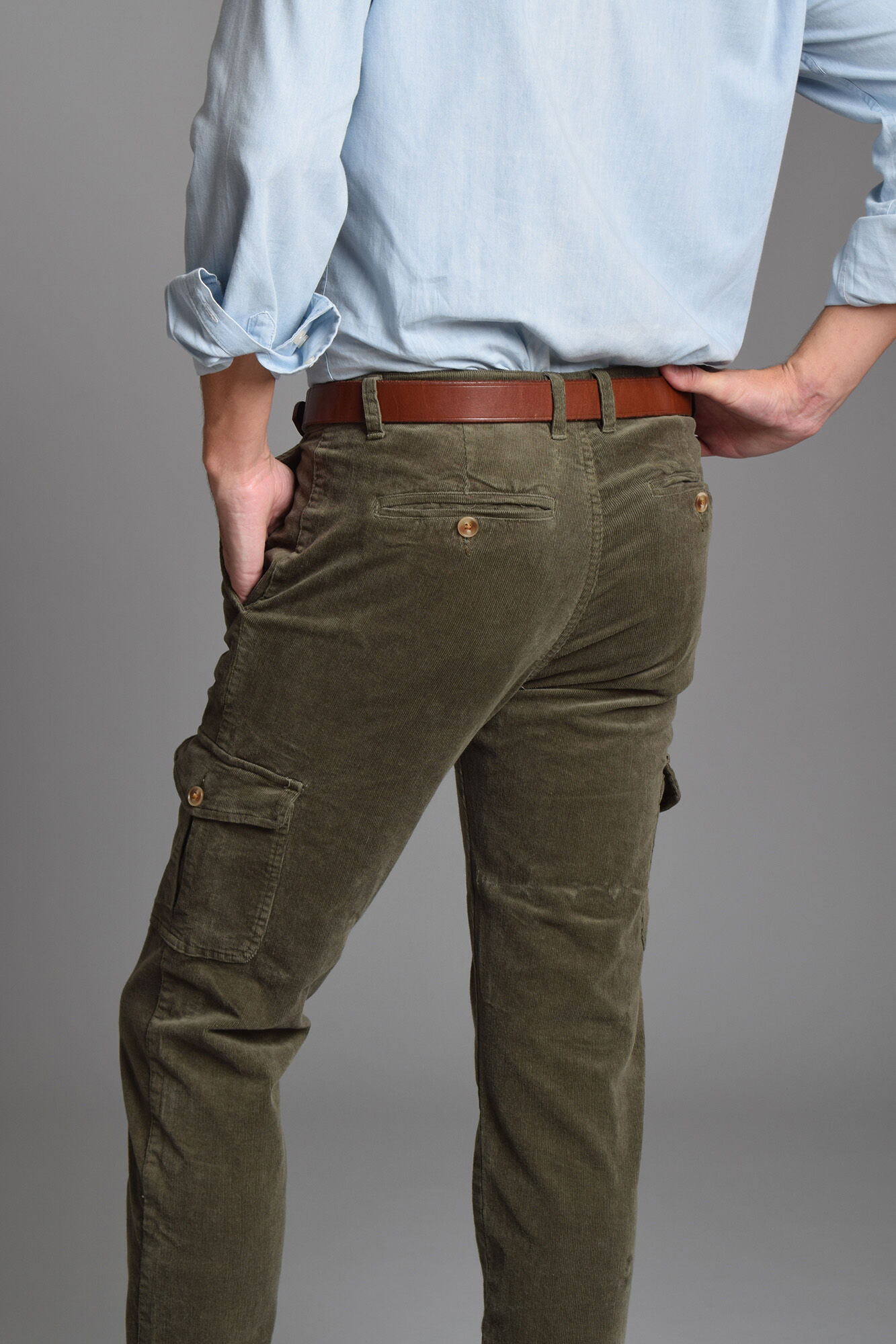 Cloking Cal&ccedil;a cargo de veludo cotel&ecirc; Verde