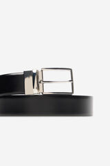 Cortefiel Reversible leather belt Black