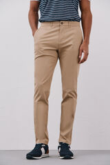 Cortefiel Slim fit lightweight chinos Beige