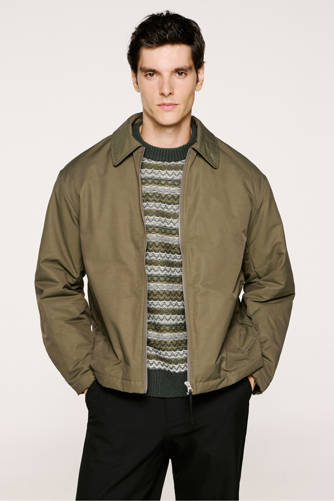 Selected Blus&atilde;o t&eacute;cnica repelente &agrave; &aacute;gua  Verde