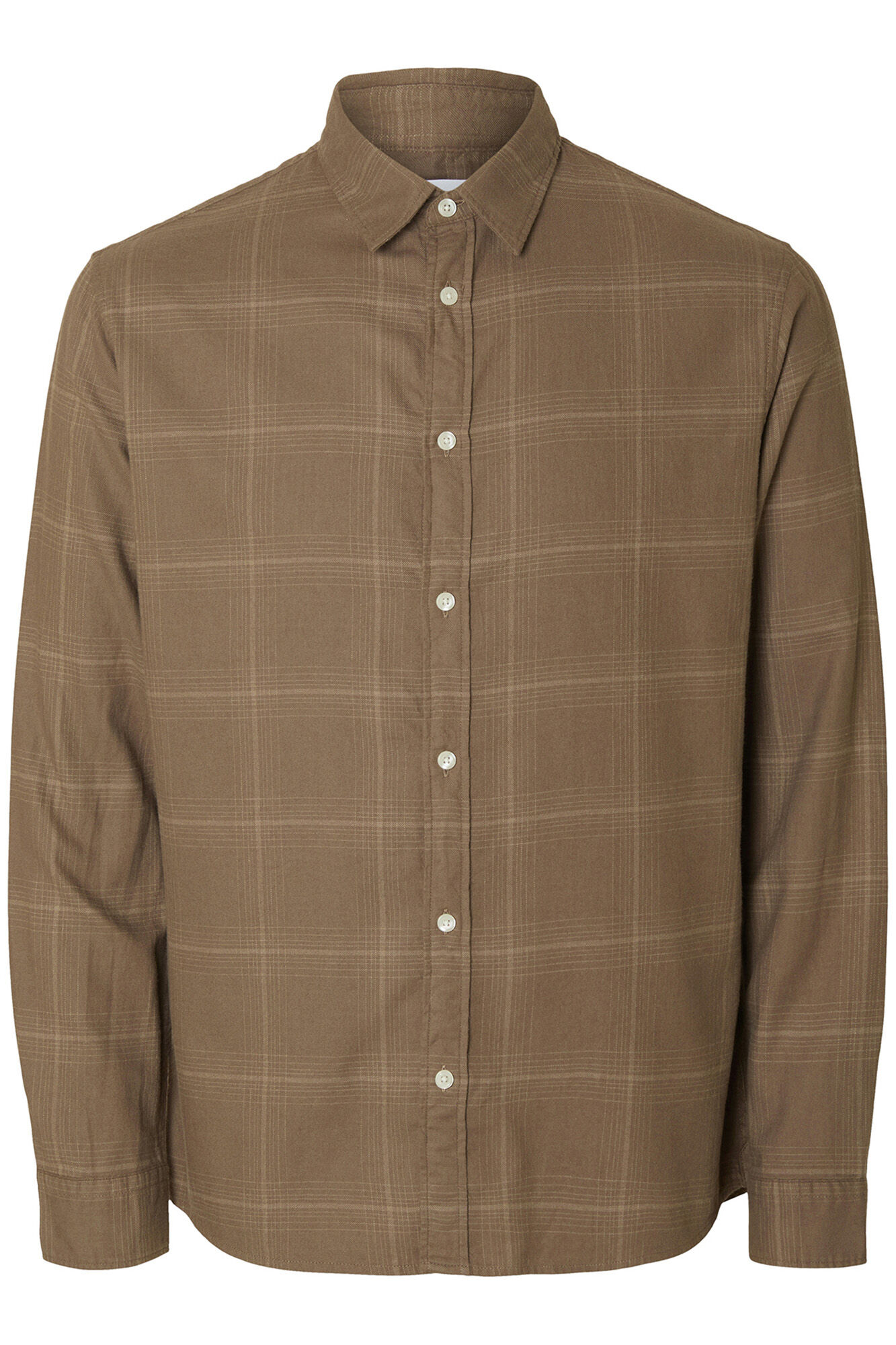 Selected Slim fit long sleeve shirt . Nude
