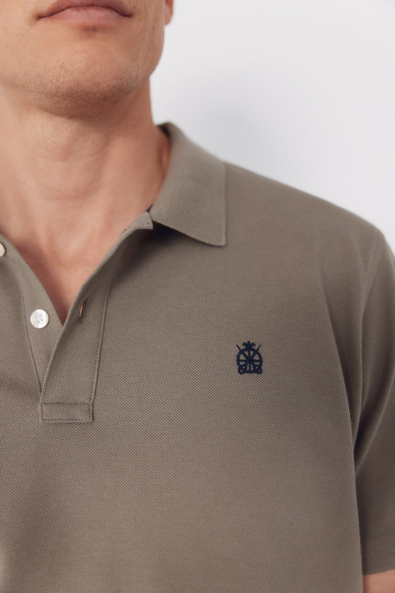 Cortefiel Polo b&aacute;sico piqu&eacute; Verde