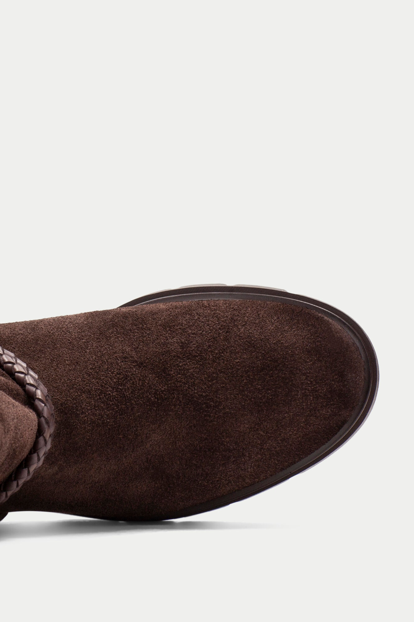 Hispanitas Ring braided lace-up Chicago ankle boot Dark brown