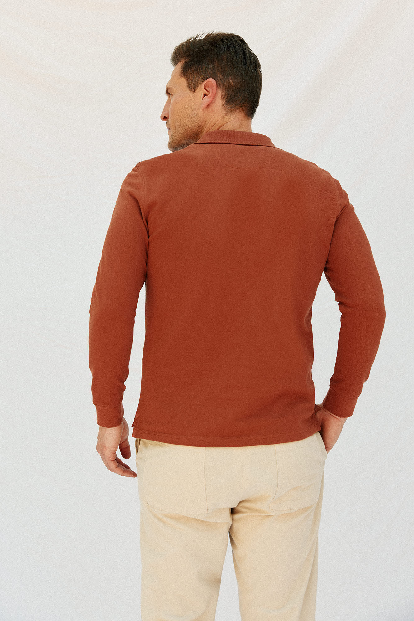 Cortefiel Polo b&aacute;sico manga larga Rojo