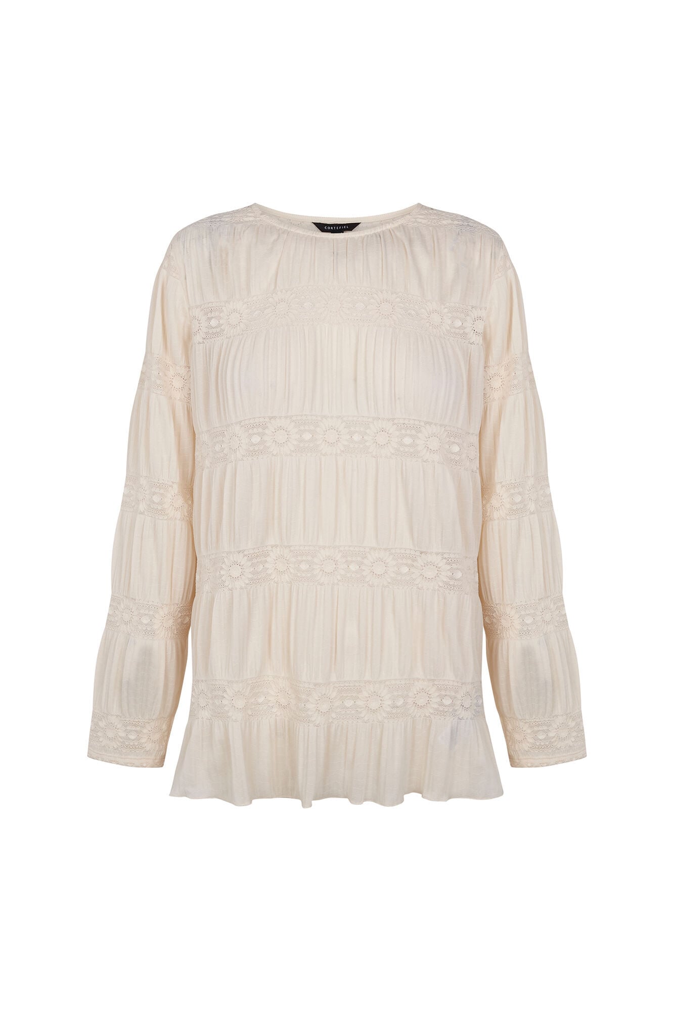 Cortefiel Floral fluid T-shirt Ivory