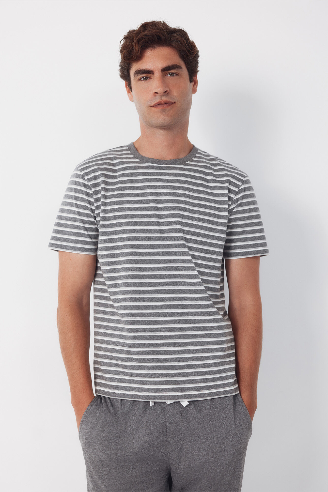 Cortefiel Jersey-knit pyjamas set Grey