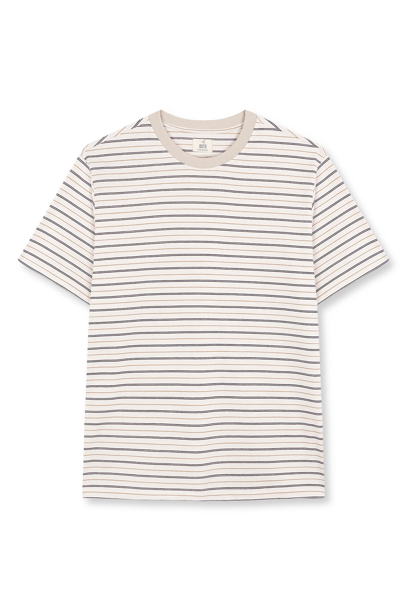 OOTO T-shirt de riscas Ecru