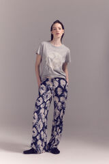 Cortefiel Flowing printed trousers Printed blue