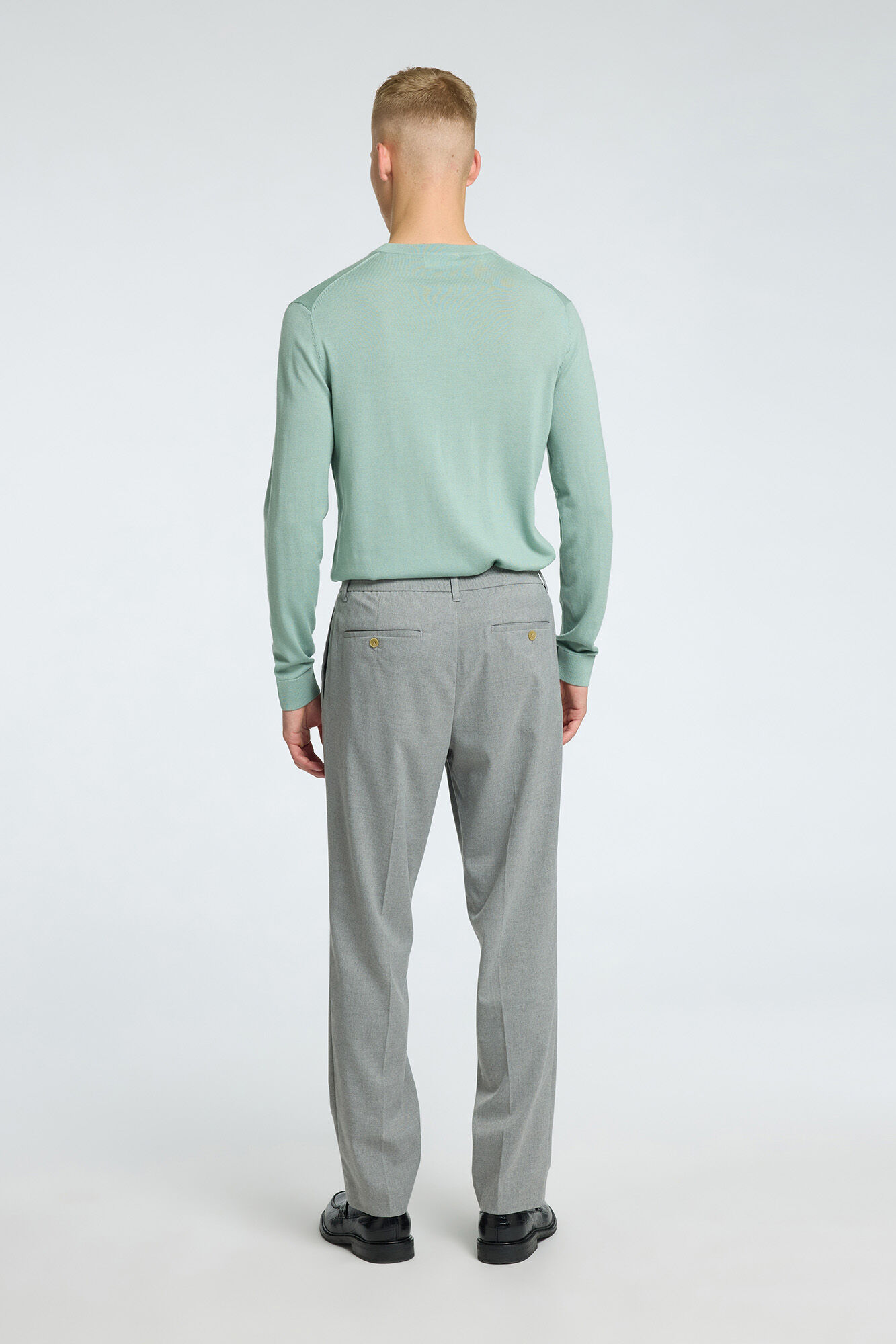 Selected Casual trousers with darts made from recycled materials Grey