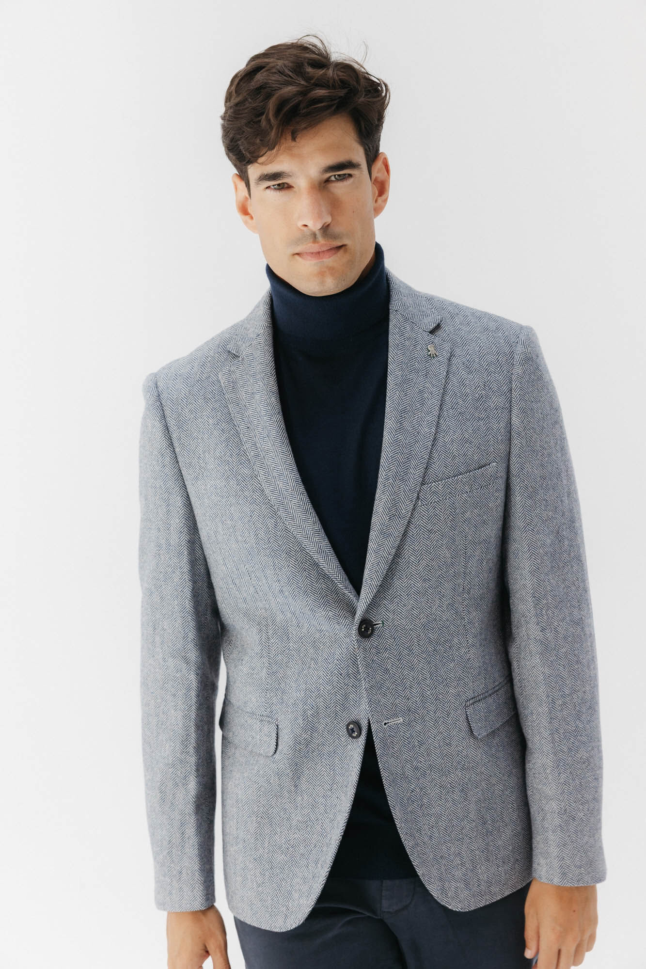 elPulpo Espiga espinha de peixe com l&atilde; Cinzento