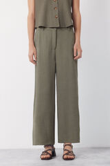 Cortefiel Textured pants Kaki