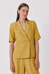 Cortefiel Women's short sleeve blazer Yellow