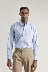 PuroEGO Camisa pied- de-pied-de-poule slim fit Azul