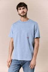 OOTO Washed T-shirt with logo Blue