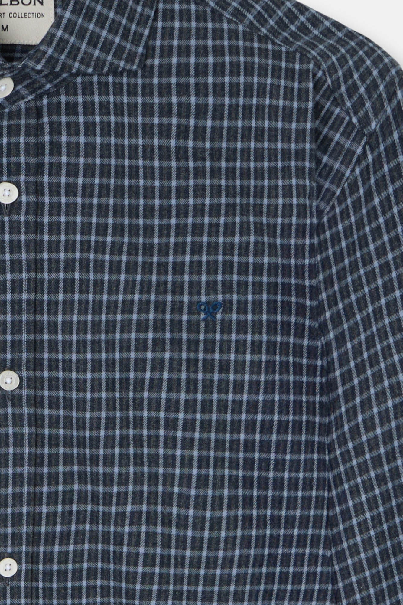 Silbon Camisa esportiva xadrez Azul