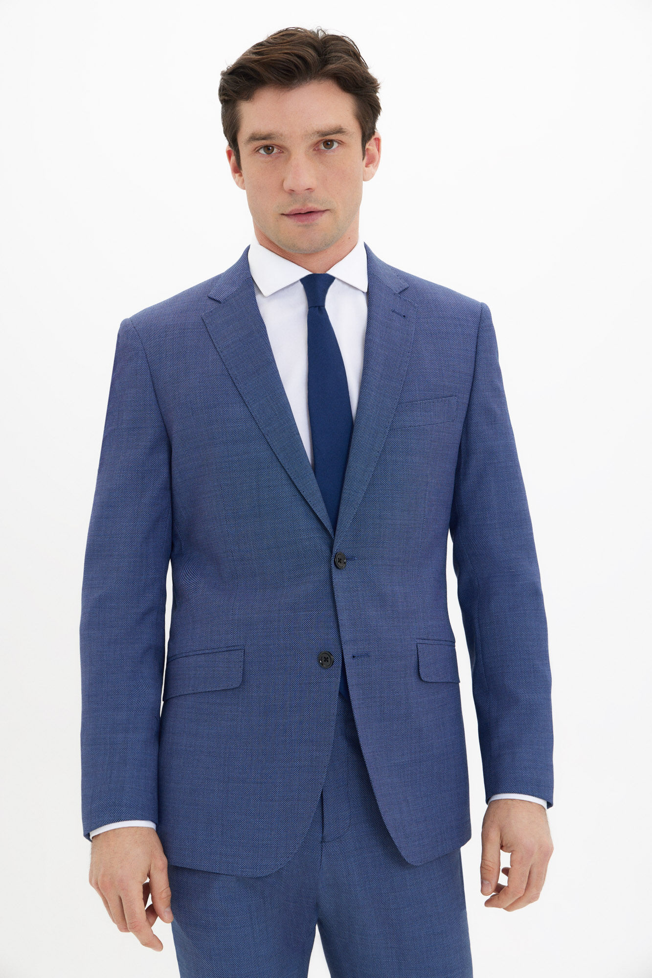 Cortefiel Coolmax&reg; birdseye weave blazer Blue