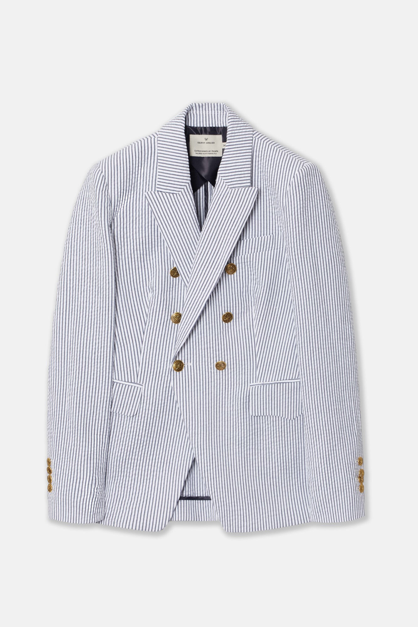 Silbon Women's double-breasted striped blazer Printed white