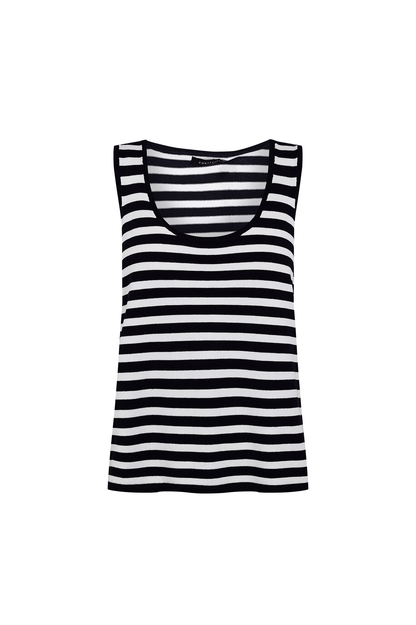 Cortefiel Striped knit top Navy