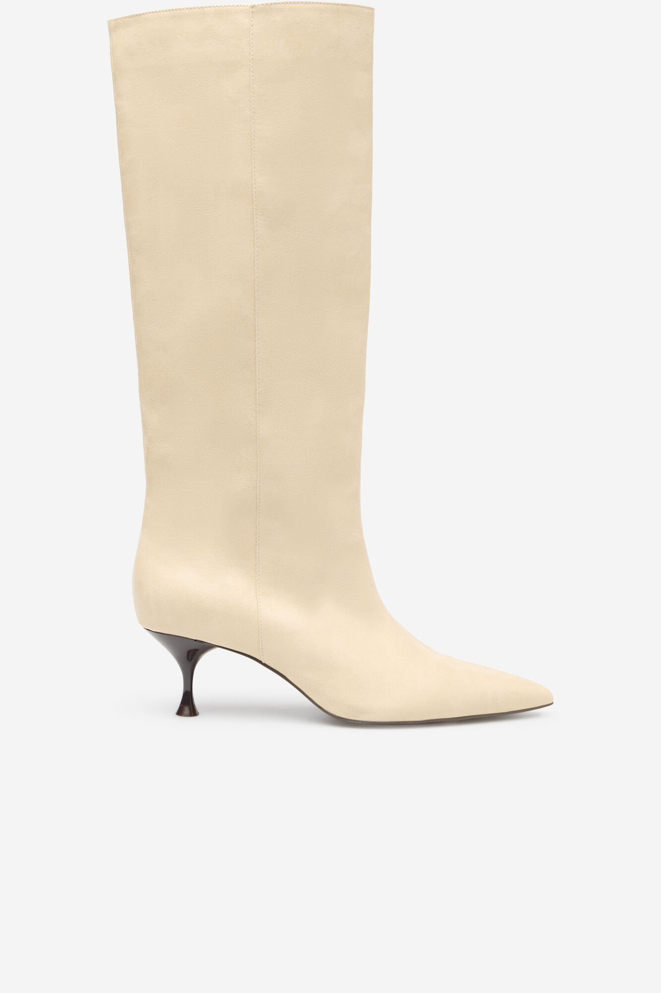 Cortefiel Coconut-effect kitten-heeled boot