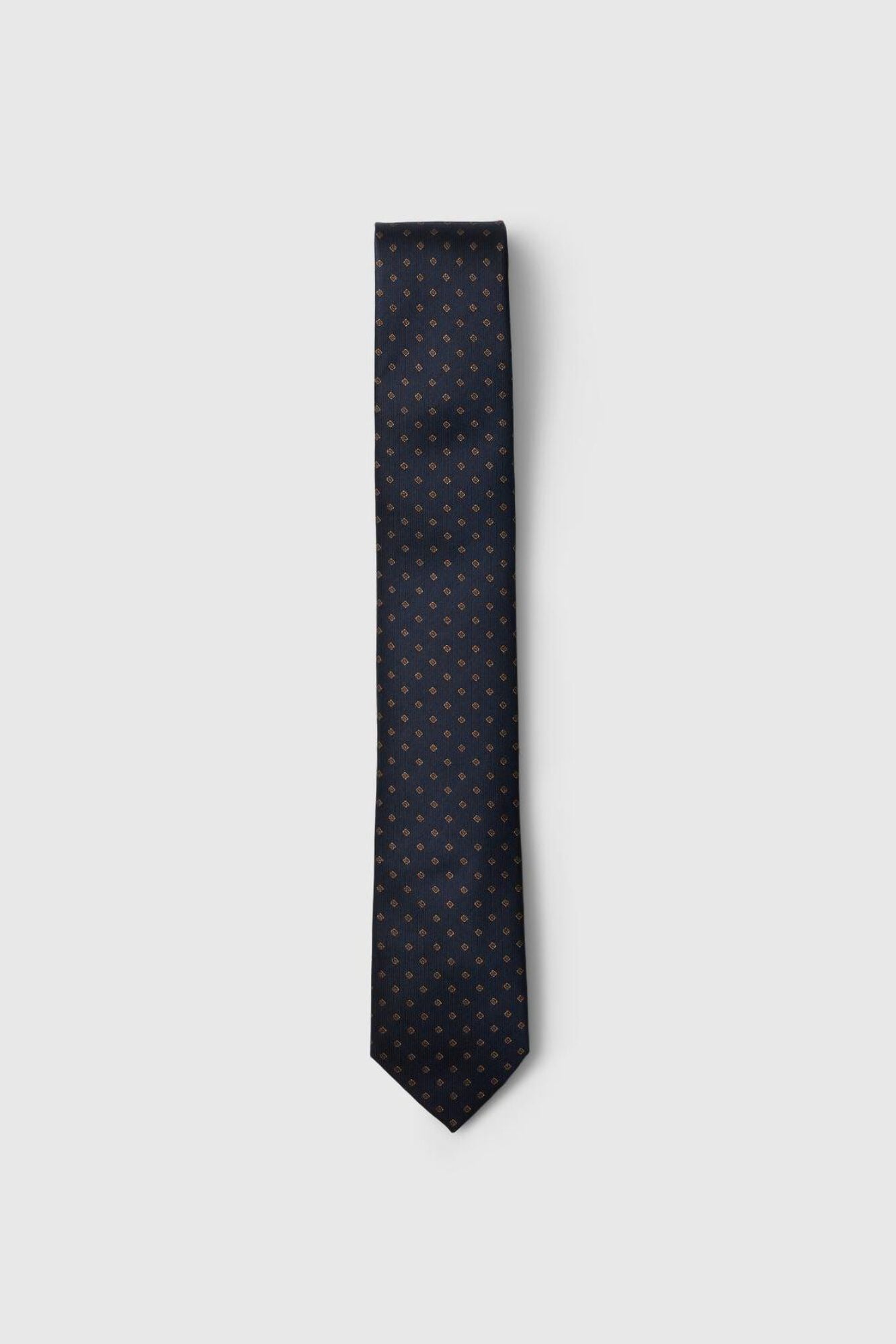 Selected 100% silk tie Navy
