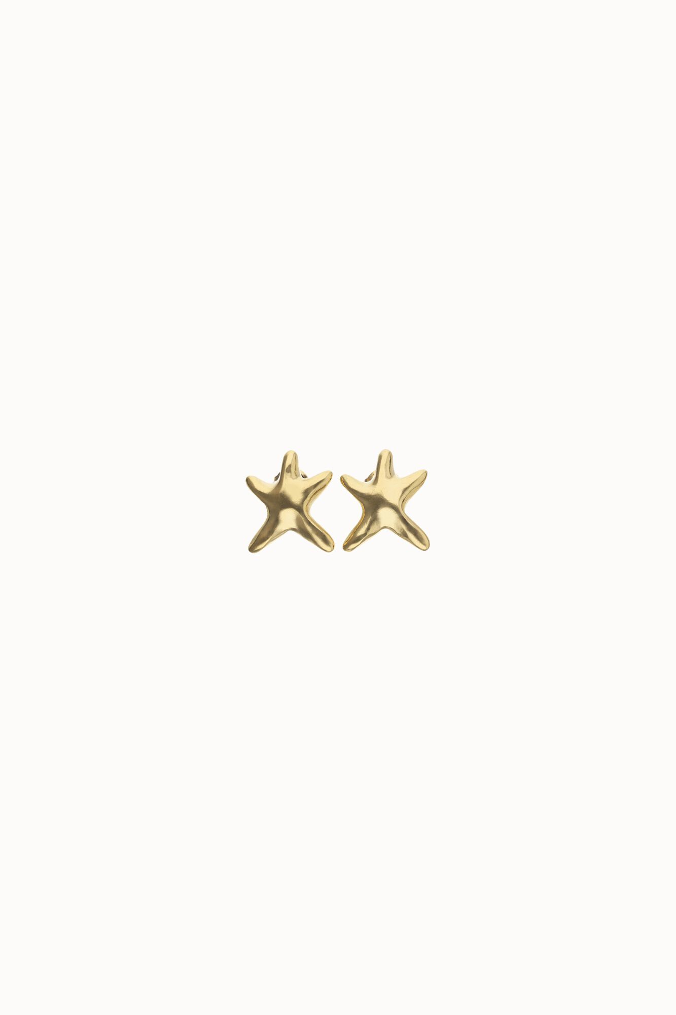 UNOde50 Pendiente estrella mar ba&ntilde;o oro