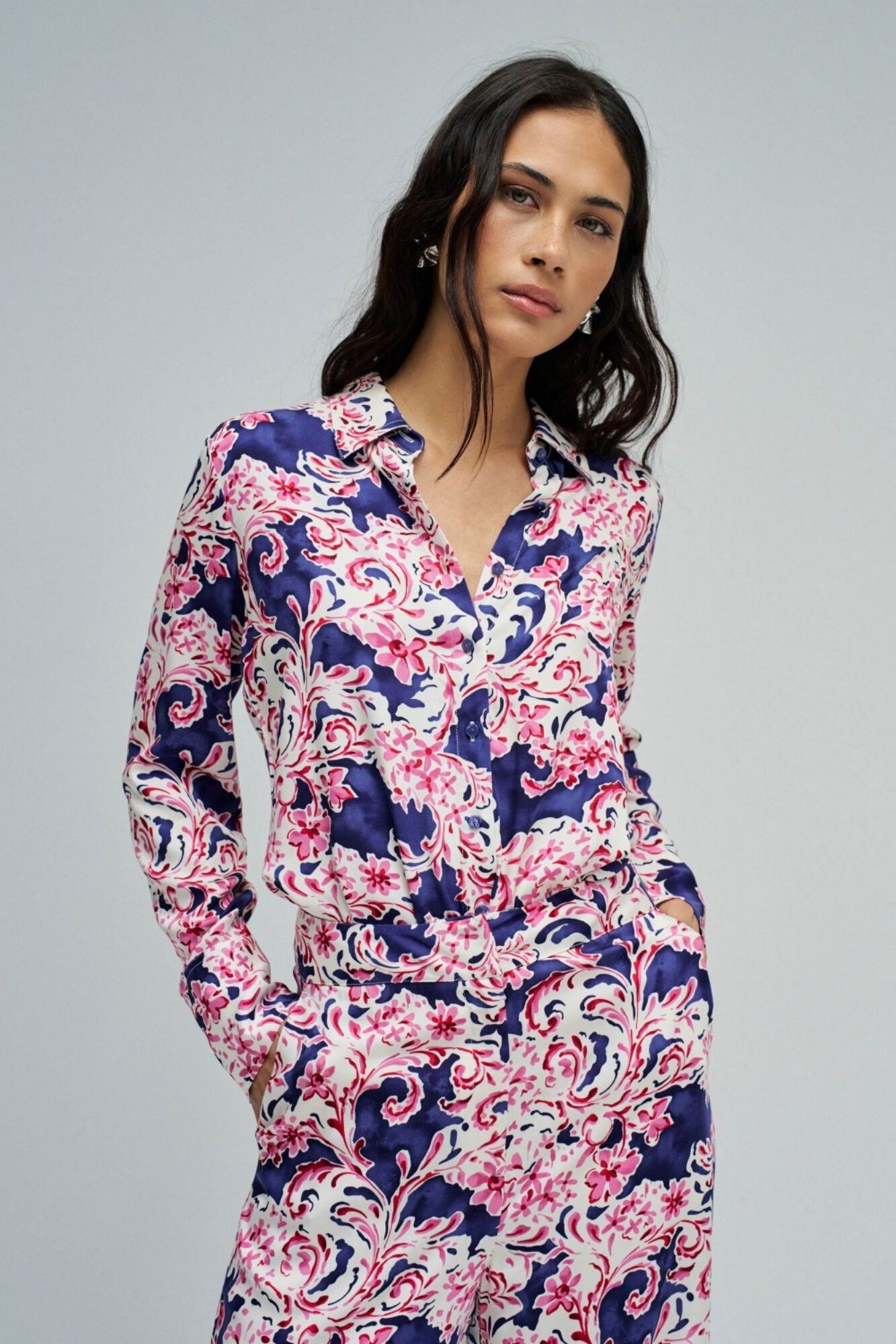 Salsa Jeans Satin-finish printed shirt