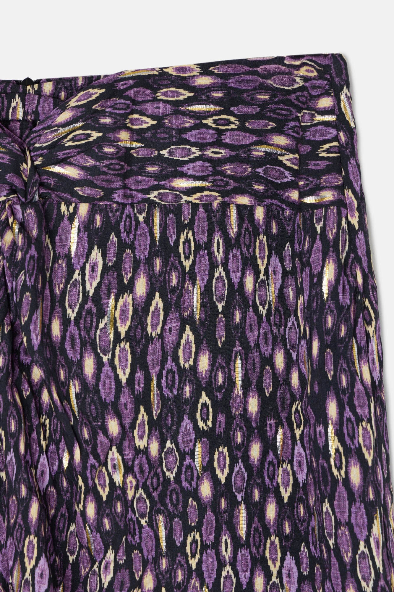 Silbon Saia midi com estampado ikat e abertura Roxo