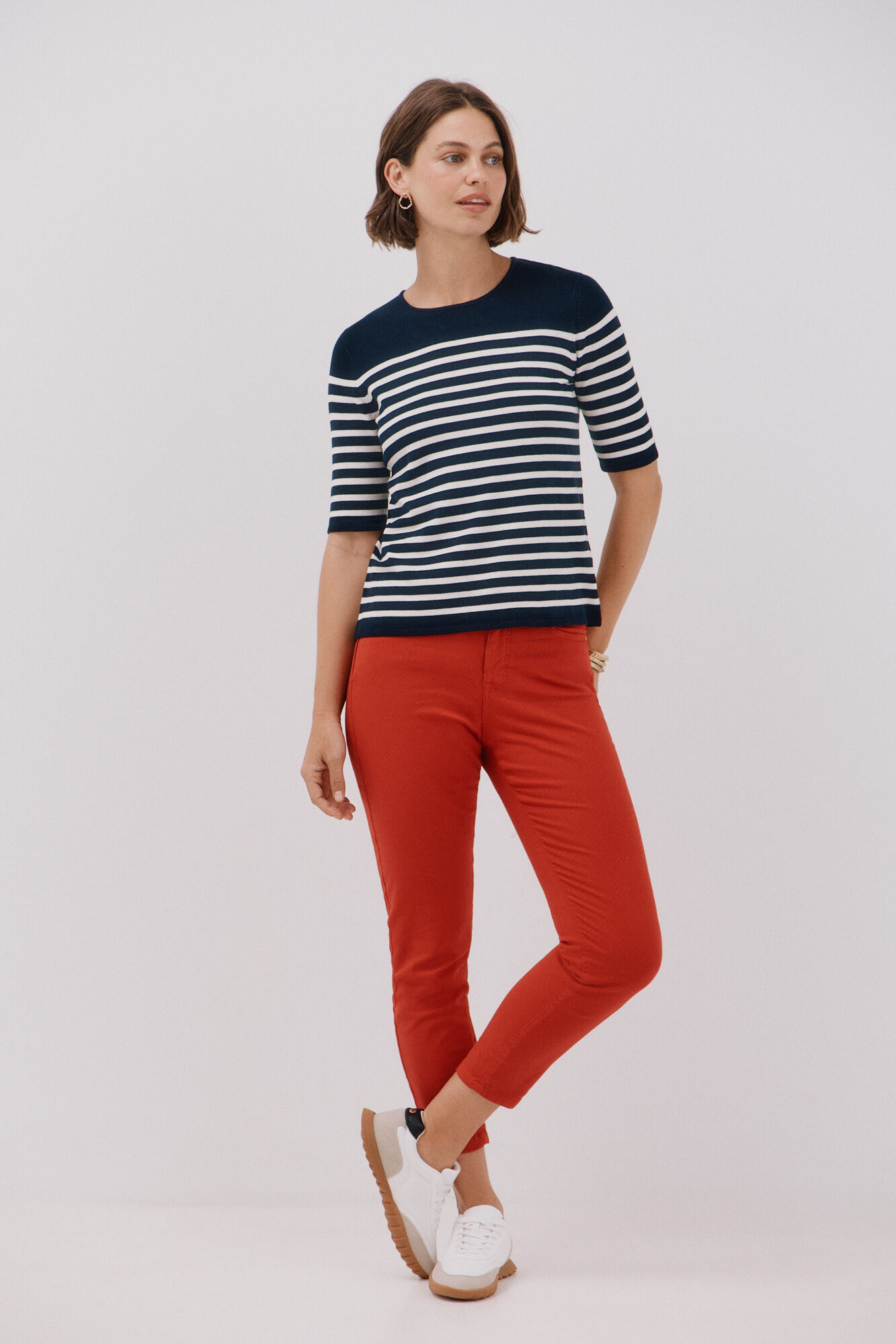 Cortefiel Short-sleeved jumper Navy