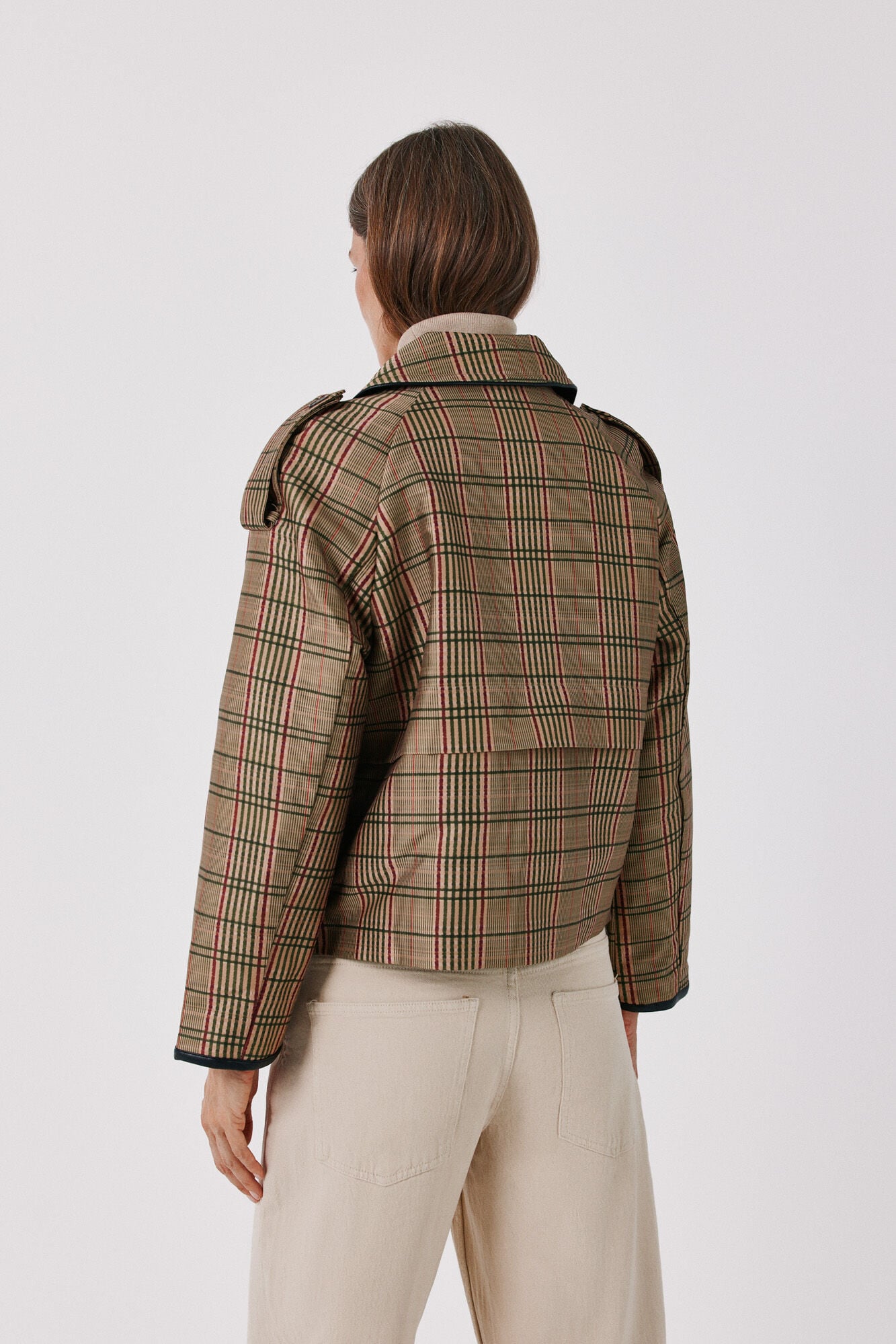 Cortefiel Satin-finish short trench Multicolour