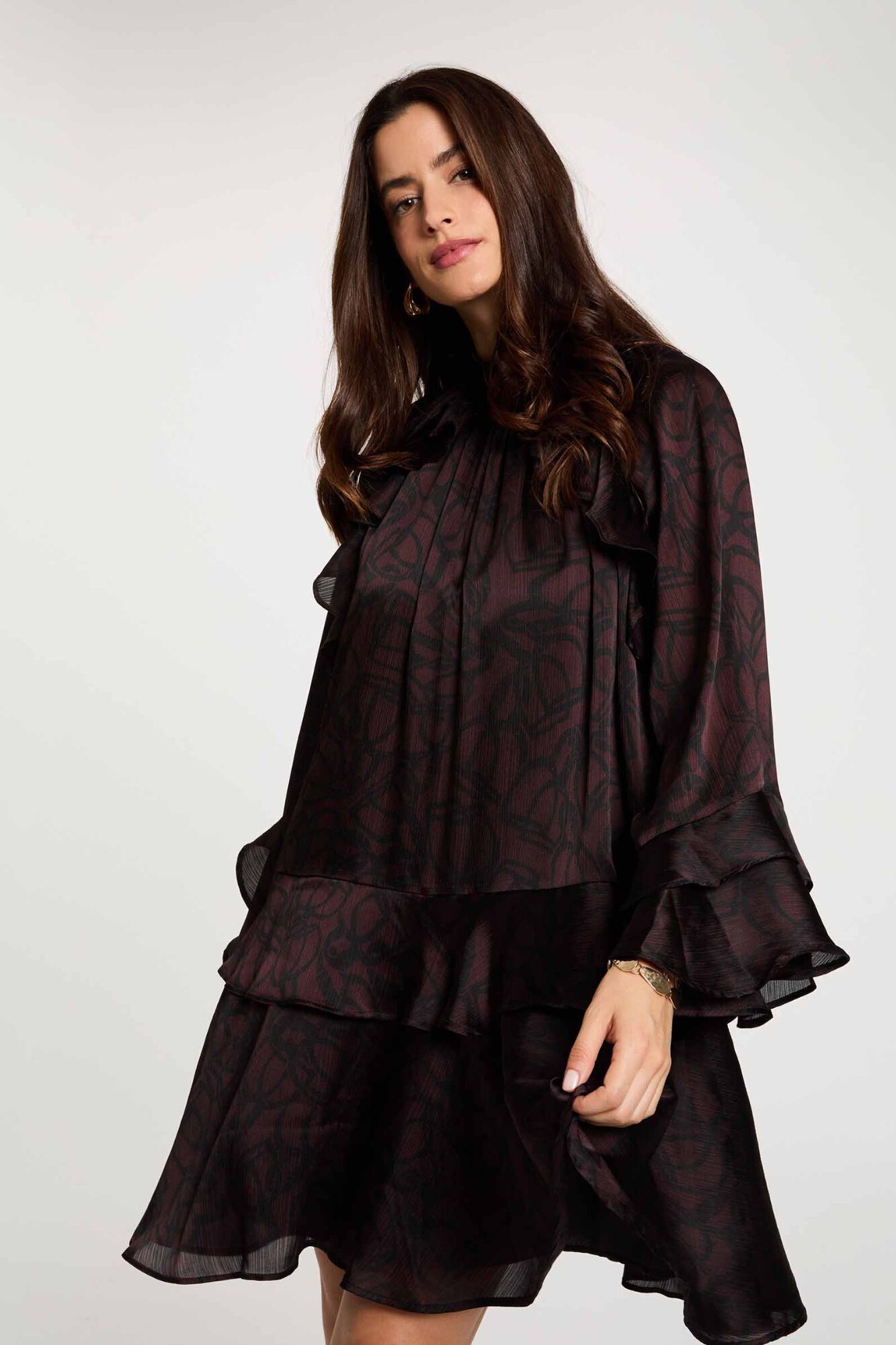 Morgan Vestido curto com gola alta