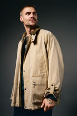 OOTO Parka tejido efecto encerado Beige
