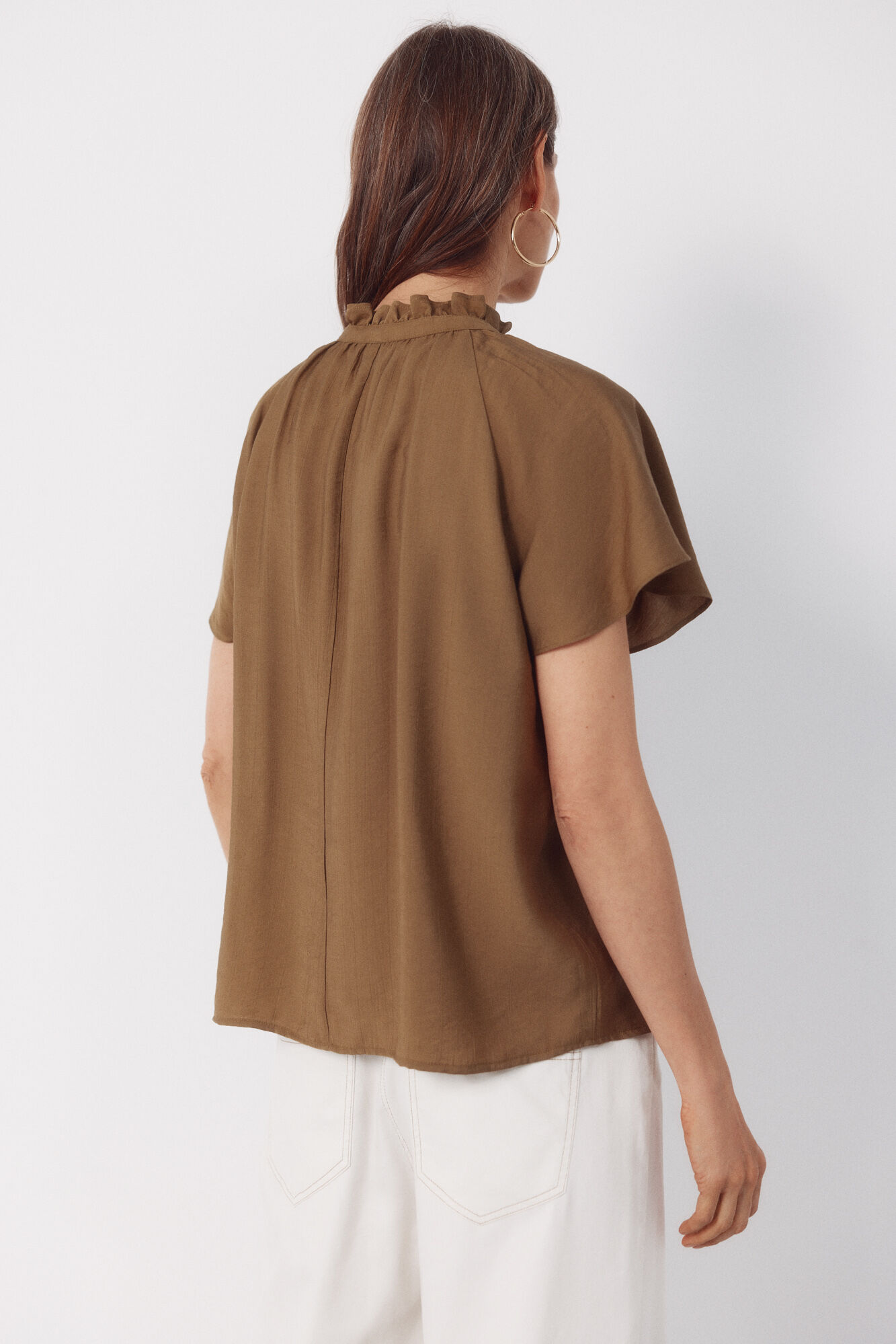 Cortefiel Raglan sleeve blouse Kaki