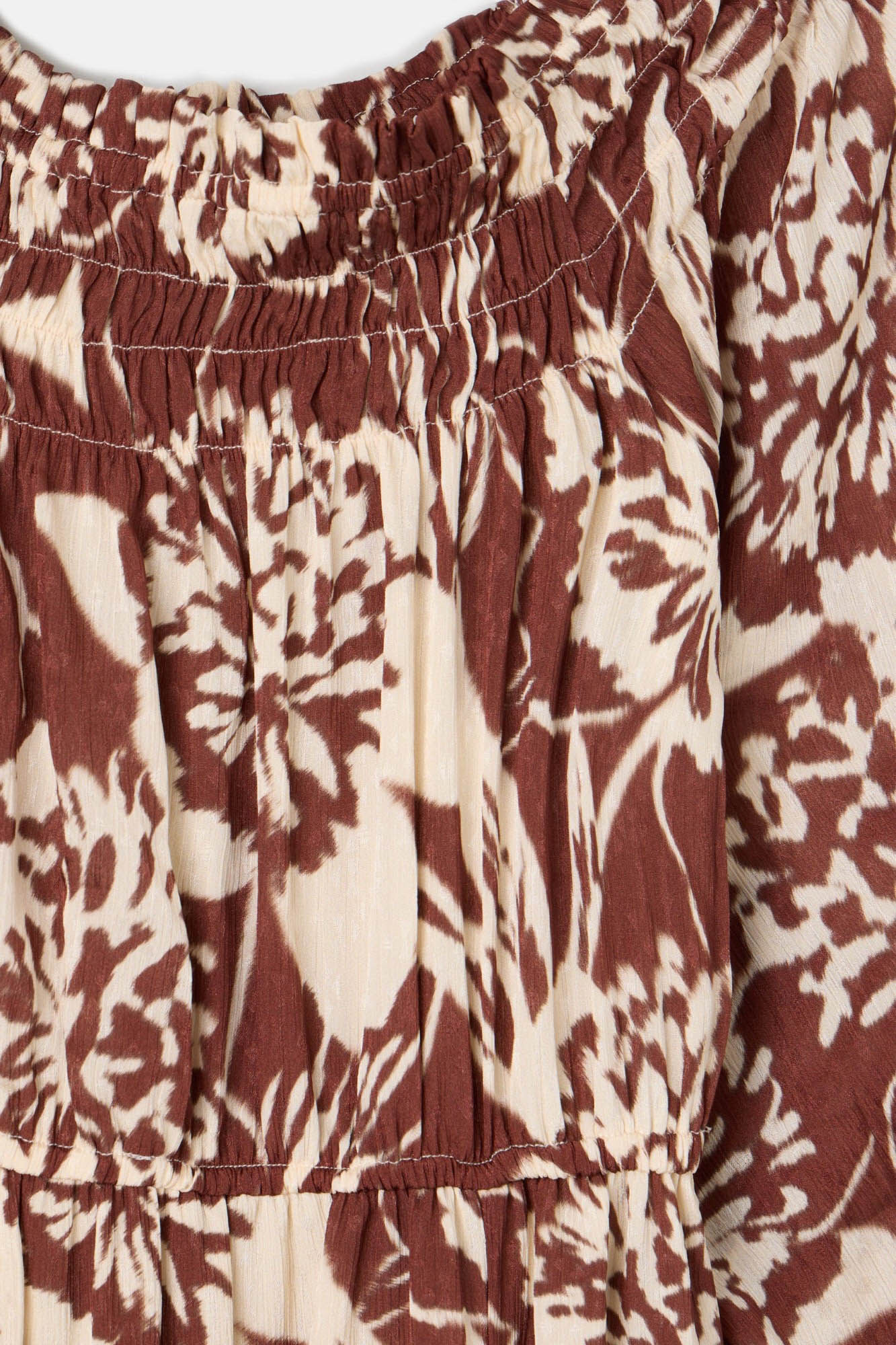 Silbon Strapless printed dress Brown
