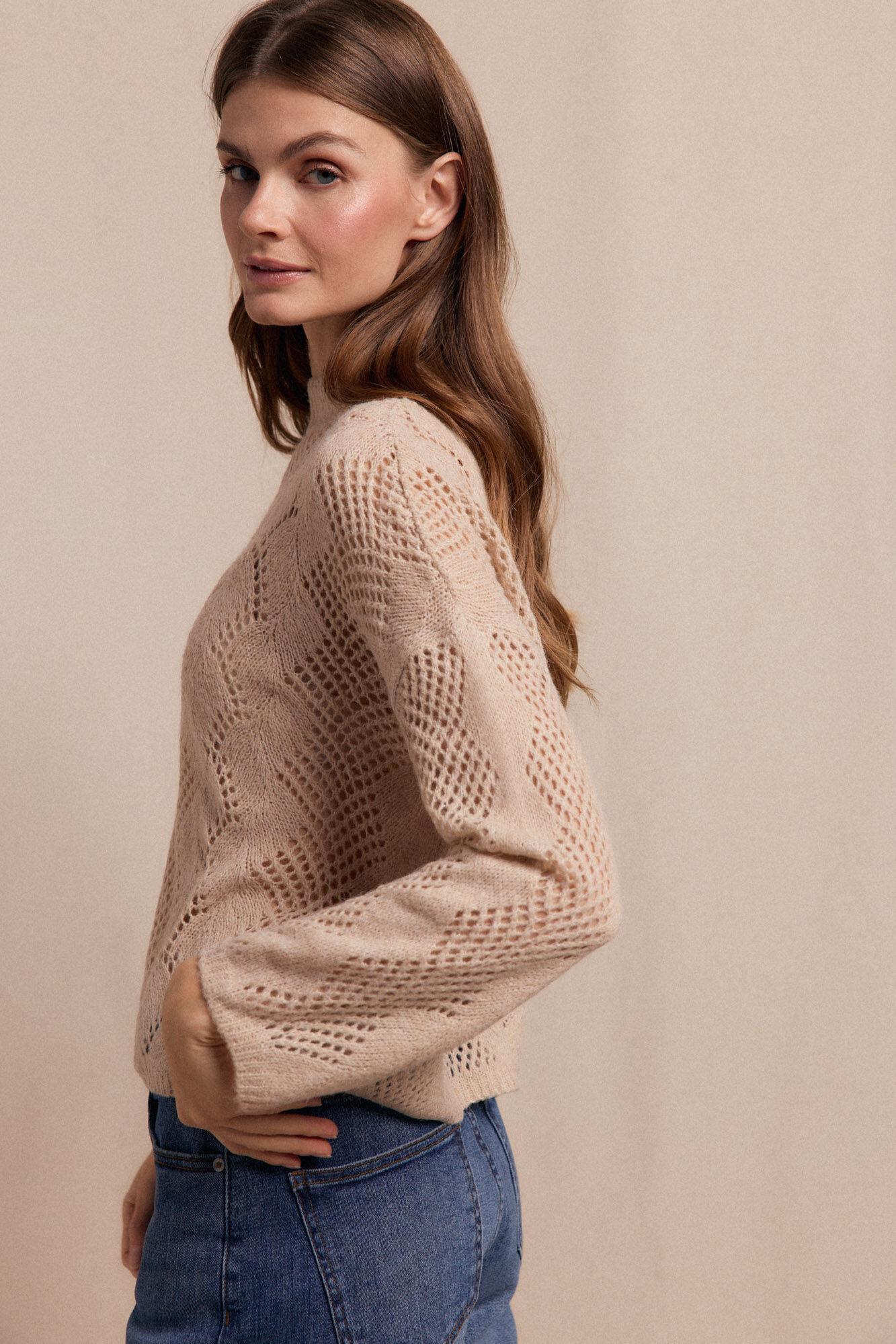 Slowlove Perkins openwork jersey Beige