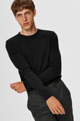 Selected Jersey algod&oacute;n org&aacute;nico cl&aacute;sico Negro