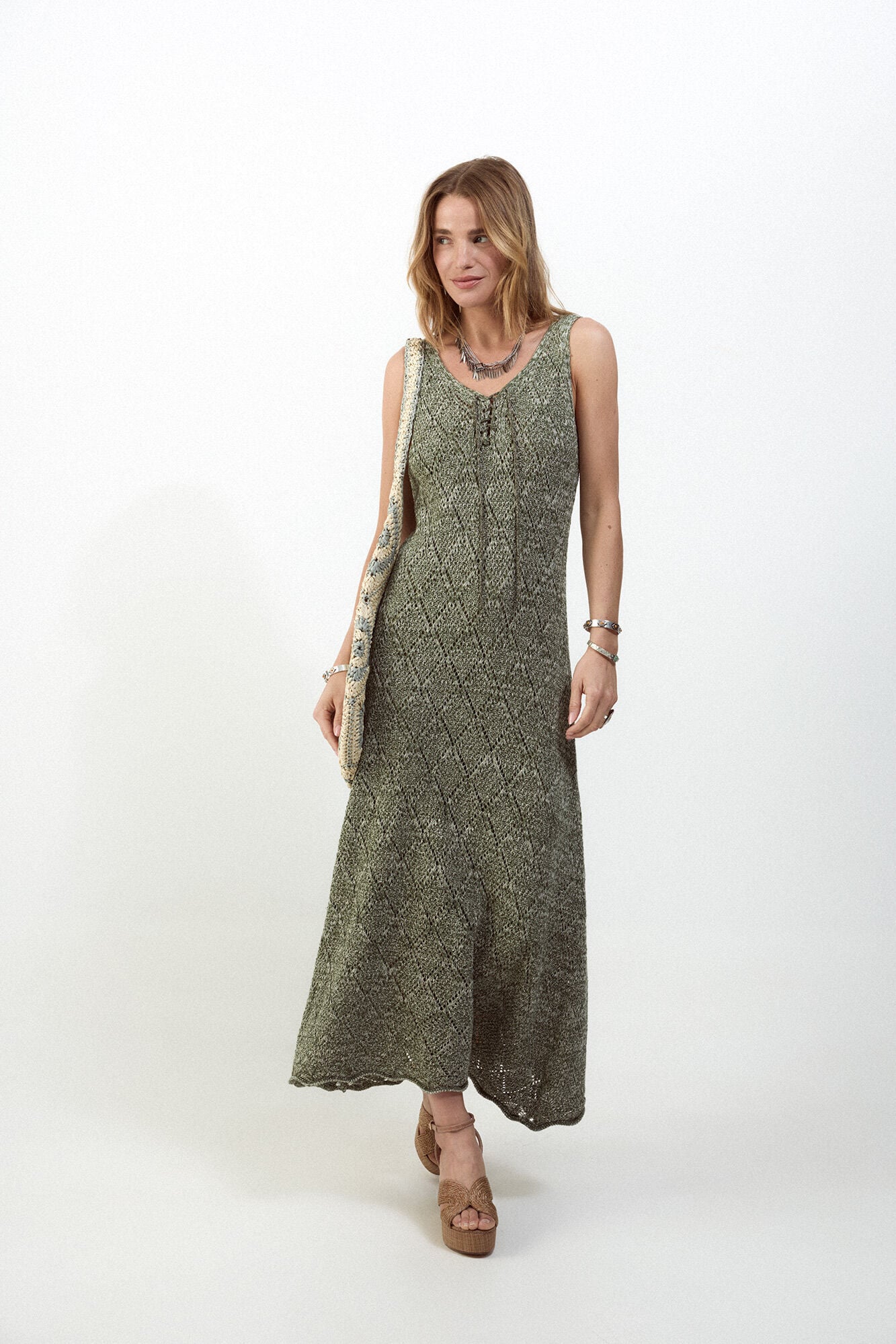 Slowlove Vestido largo calado