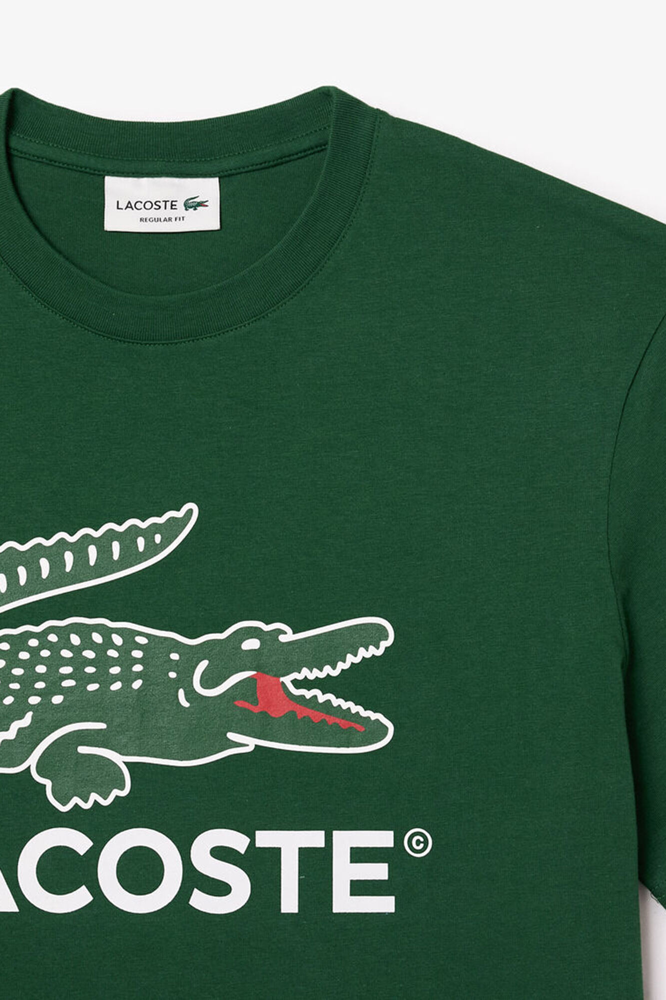 Lacoste T-shirt com estampado de assinatura em malha de algod&atilde;o