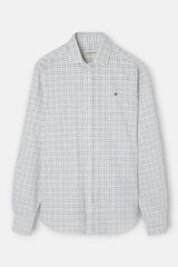 Silbon Camisa esportiva xadrez bicolor Branco